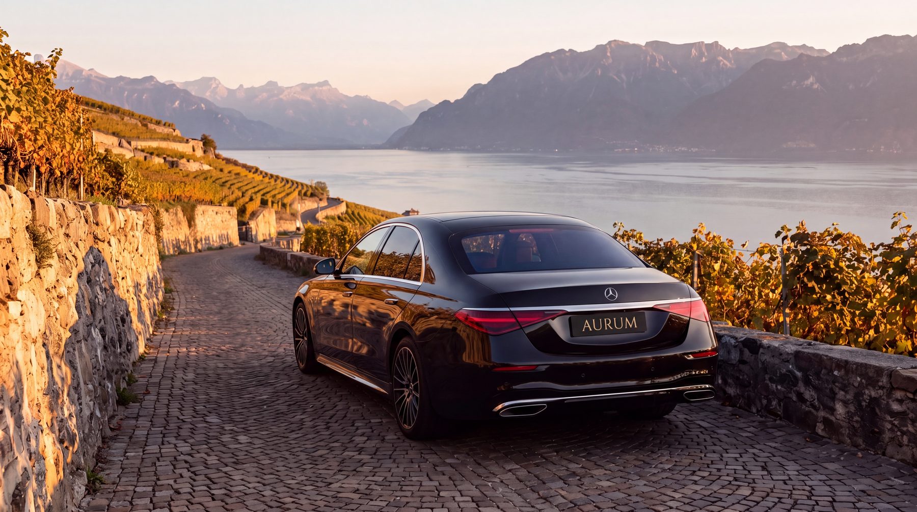 Mercedes Classe S AURUM sur la route des vignobles de Lavaux